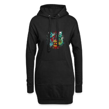 Splash Art Sibirischer indischer tiger kopf - Hoodie-Kleid - Schwarz - Vorne