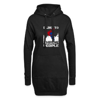 J’aime lancer des Sambo aux gens - Sweat-shirt à capuche long Femme - noir - Devant