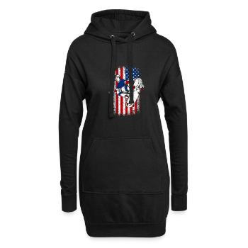 Usa american flag patriotic Skateboarding - Hoodie-Kleid - Schwarz - Vorne