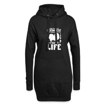 I work hard so my pekingese can have a better life - Hoodie-Kleid - Schwarz - Vorne