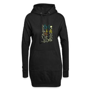 For Children Cool kids play cello - Hoodie-Kleid - Schwarz - Vorne