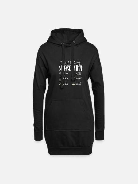 Ce que je fais pendant mon temps libre en dessinant - Sweat-shirt à capuche long Femme - noir