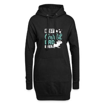 Fête des pères Le meilleur papa gerbille de tous les temps - Sweat-shirt à capuche long Femme - noir - Devant