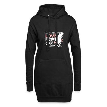 J’aime vraiment les gerbilles, d’accord ? - Sweat-shirt à capuche long Femme - noir - Devant