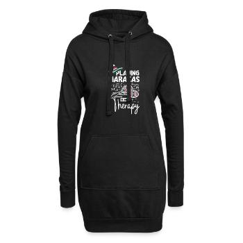 Playing maracas is my therapy - Hoodie-Kleid - Schwarz - Vorne