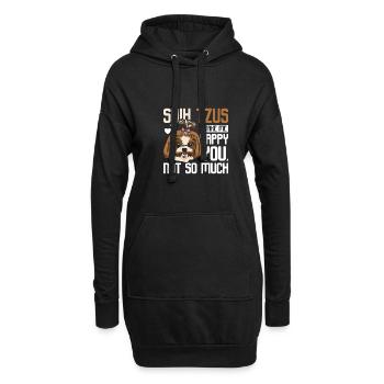 Shih tzus make me happy you not so much - Hoodie-Kleid - Schwarz - Vorne