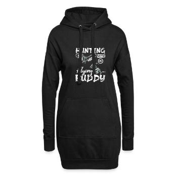 Hunting with my flying buddy Falconer - Hoodie Dress - black - Front
