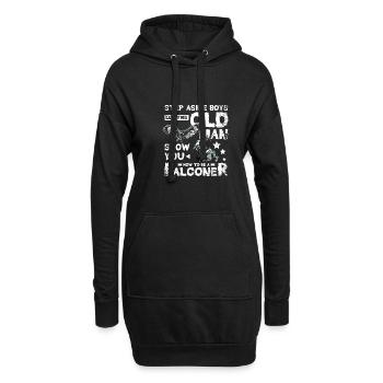 Let this old man show you how to be a Falconer - Hoodie-Kleid - Schwarz - Vorne