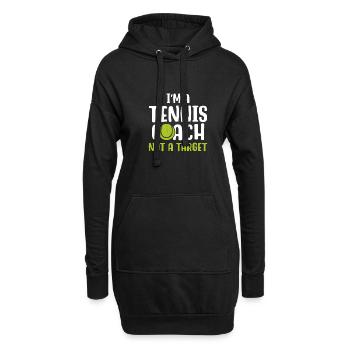 Ich bin ein Tennistrainer und keine Zielscheibe - Hoodie-Kleid - Schwarz - Vorne