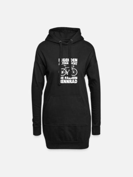 Legenden altern nicht sie fahren Rennrad - Hoodie-Kleid - Schwarz