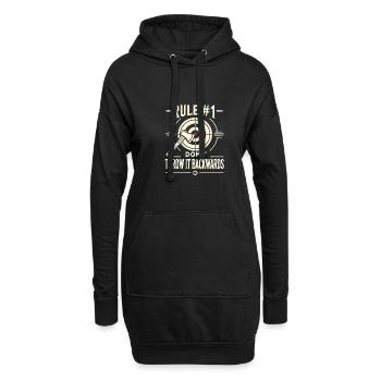 Regel Nr. 1: Wirf es nicht nach hinten - Hoodie-Kleid - Schwarz - Vorne