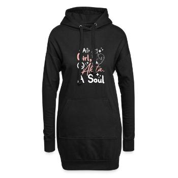 A girl a akita a soul - Hoodie-Kleid - Schwarz - Vorne