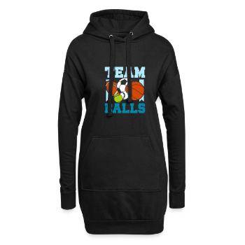 Gender Reveal Team boy team balls - Hoodie-Kleid - Schwarz - Vorne