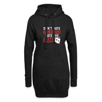 Hasse nicht den Spieler Hasse das Spiel - Hoodie-Kleid - Schwarz - Vorne