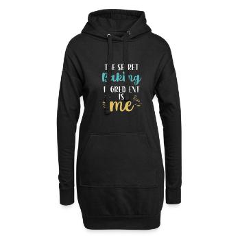 Die geheime Zutat zum Backen bin ich - Hoodie-Kleid - Schwarz - Vorne
