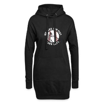 Hit Hard Run Fast Turn Left - Hoodie-Kleid - Schwarz - Vorne