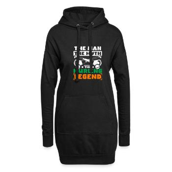 L’homme, le mythe, la légende du hurling - Sweat-shirt à capuche long Femme - noir - Devant