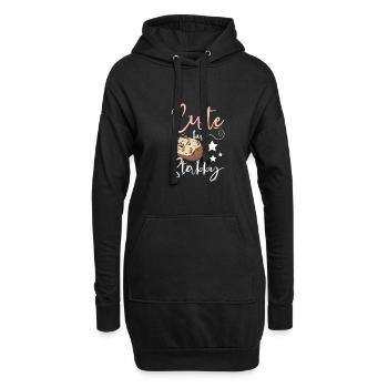 Fille hérisson mignon mais poignardé - Sweat-shirt à capuche long Femme - noir - Devant