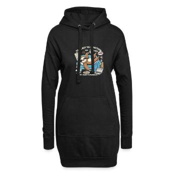 Zu faul zum Arbeiten - Hoodie-Kleid - Schwarz - Vorne