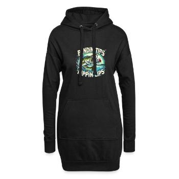 Bending Tips Rippin' Lips - Hoodie-Kleid - Schwarz - Vorne