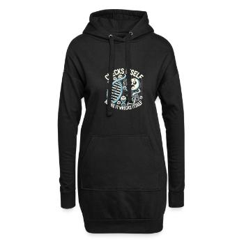 Kontrolliert sich selbst, bevor es sich selbst - Hoodie-Kleid - Schwarz - Vorne
