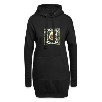 Ich bin ein sozialer Veganer, der Treffen - Hoodie-Kleid - Schwarz - Vorne