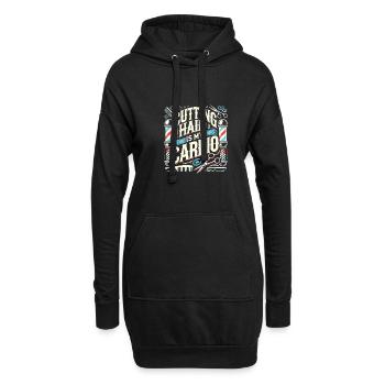 Haare schneiden ist mein Training - Hoodie-Kleid - Schwarz - Vorne