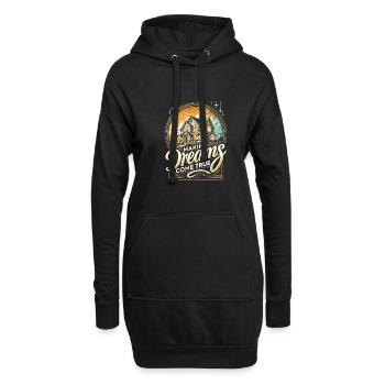 Träume wahr werden lassen - Hoodie-Kleid - Schwarz - Vorne
