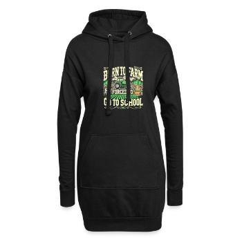 Als Landwirt geboren und gezwungen, zur Schule zu - Hoodie-Kleid - Schwarz - Vorne