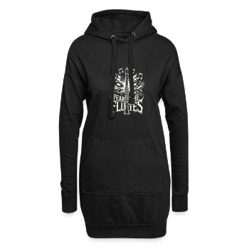 Fürchte die Flöten - Hoodie-Kleid - Schwarz - Vorne