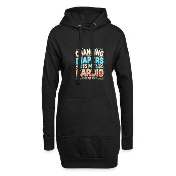 Windeln wechseln ist mein Herzsport - Hoodie-Kleid - Schwarz - Vorne