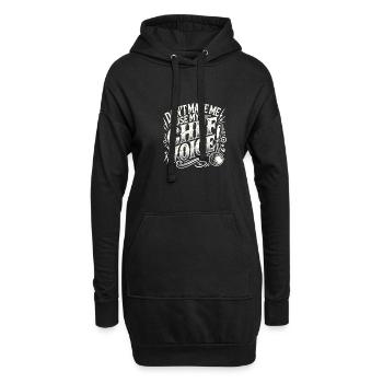 Zwingen Sie mich nicht, meine Chefstimme zu - Hoodie-Kleid - Schwarz - Vorne