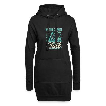 Wasserwechsel und Abkühlung - Hoodie-Kleid - Schwarz - Vorne