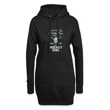 Lass dich vom hübschen Gesicht nicht täuschen, ich - Hoodie-Kleid - Schwarz - Vorne