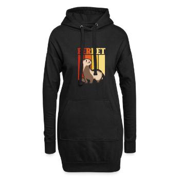 Furet Mignon Animal Furet Amoureux - Sweat-shirt à capuche long Femme - noir - Devant