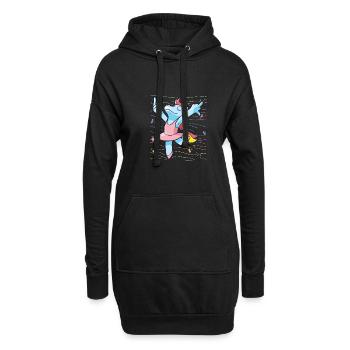 Idée cadeau amusante du majeur de la licorne - Sweat-shirt à capuche long Femme - noir - Devant