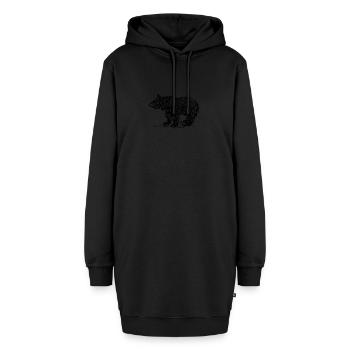 teddybaer teddy baer grizzly braunbaer schwarzbaer - Hoodie-Kleid - Schwarz - Vorne - AI Model Female 172 light (172cm)