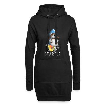 coole Startup Rakete - Hoodie-Kleid - Schwarz - Vorne