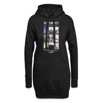 New York City Skyline NYC Manhattan - Sweat-shirt à capuche long Femme - noir - Devant