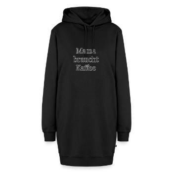 Mama braucht Kaffee – immer. - Hoodie-Kleid - Schwarz - Vorne