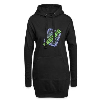 Nom Prénom Freddie - Sweat-shirt à capuche long Femme - noir - Devant