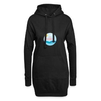 Hello summer Hallo Sommer T Shirt Print - Hoodie-Kleid - Schwarz - Vorne