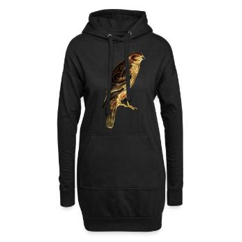 Oiseaux de proie Faucon - Sweat-shirt à capuche long Femme - noir - Devant