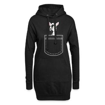 Zebra - Sweat-shirt à capuche long Femme - noir - Devant