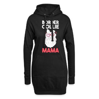 Hund Border Collie Mama - Hoodie-Kleid - Schwarz - Vorne