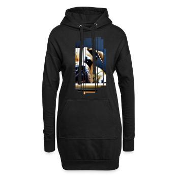 BULLDOG Chiens Chiens - Sweat-shirt à capuche long Femme - noir - Devant