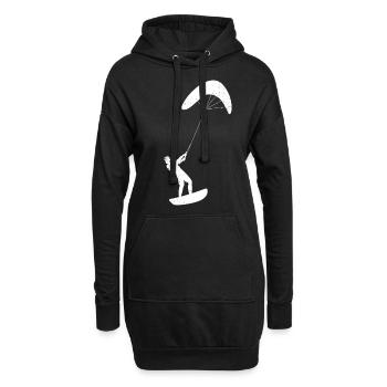 Kitesurfing - Hoodie-Kleid - Schwarz - Vorne