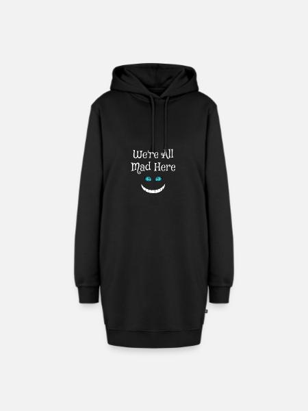 Grinsekatze - We're all mad here! - Hoodie-Kleid - Schwarz