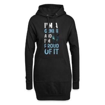 Astrologie Gémeaux Air Date de naissance - Sweat-shirt à capuche long Femme - noir - Devant