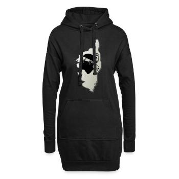 Carte de l’île de Corse en Corse France - Sweat-shirt à capuche long Femme - noir - Devant